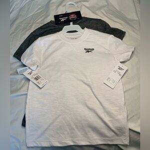 Reebok 2 shirts black/white & red/grey size 6